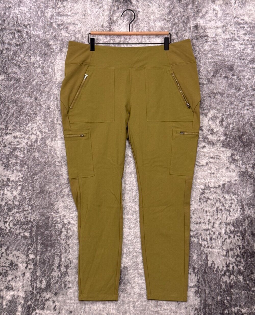 Athleta Leggings 20 Womens Headlands Hybrid Cargo II Tight Green Plus Size
